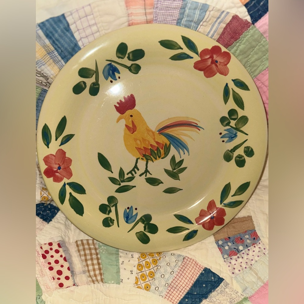 Farmhouse Colorful Rooster Design Dinner Plate